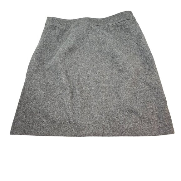 Loft Gray Skirt Wool Blend Floral Embroidered A-Line Gold Zipper Gold 4 JJ3988 - Picture 5 of 8